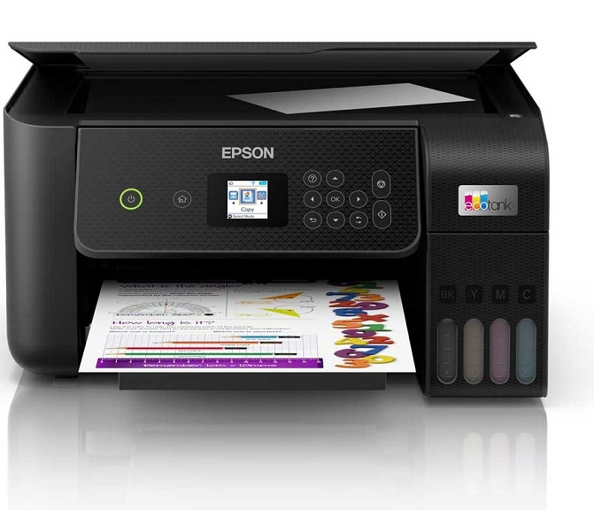 Impresora Epson EcoTank L3260 / C11CJ66301 | 2112 – Multifuncional de inyección de tinta, Impresión, Escaneo y Copia, Velocidad de impresión: 33 ppm, Escáner: Cama plana, Resolución Óptica: 1.200 dpi x 2.400 dpi, Ethernet, Wireless