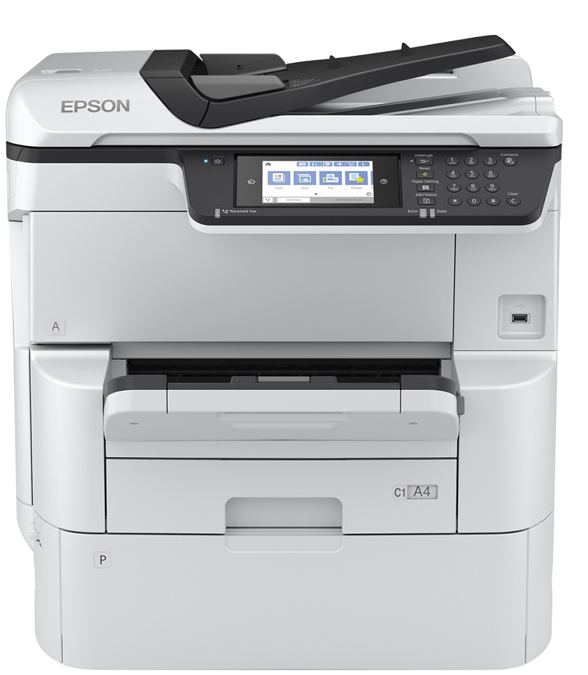 Impresora Epson WorkForce Pro WF-C878R / C11CH60301 | 2208 – Multifuncional Color 4-tintas, Formato A4, Funciones: Impresión, Escaneo, Copia y Fax, Velocidad de impresión: 25ppm, RAM: 3081 MB, Escáner: Cama plana/ADF automático (2 caras), Tinta T05A