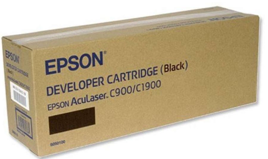 Toner Original Epson S050100 Negro | Compatible con impresoras Epson Acualaser C1900, Acualaser C900 . Rendimiento Estimado 6.000 Páginas con cubrimiento al 5% 