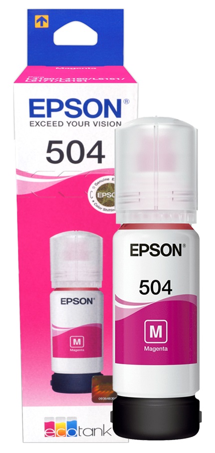Tinta Epson 504 T504320 Magenta / 6k | 2308 - Tinta Original Epson 504 Magenta - Rendimiento Estimado: 6.000 Pág al 5%. Epson L4150 L4160 L6161 L6191 L14150 