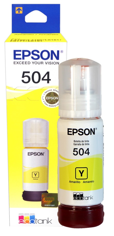 Tinta Epson 504 T504420 Amarillo / 6k | 2301 - Tinta Original Epson 504 - Rendimiento Estimado: 6.000 Pág al 5%.