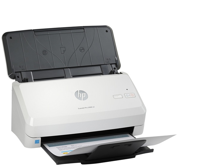 Escaner HP ScanJet Pro 2000 s2 / 6FW06A | 2205 - Escáner Documental Color, Alimentador automático de documentos (ADF), Resolución Hasta 600 dpi, Velocidad (35 ppm a una cara, 70 ipm a 2 caras), Tamaños de Escaneo (A4, A5, A6, A7, A8, B5). 6FW06A#BGJ 