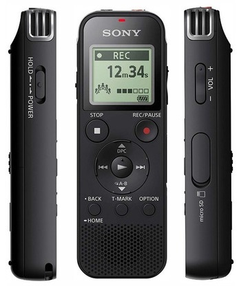 Grabadora de Voz Digital – Sony PX470 | Grabadora de periodista, 4GB expandible 32GB con micro SD, Puerto USB, Batería 2x AAA,ICD-PX470/C