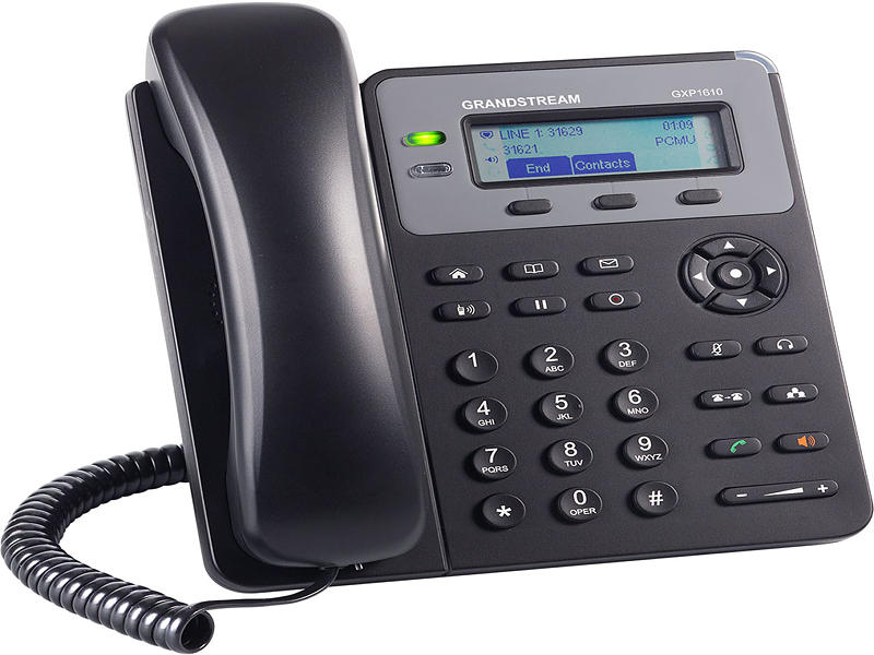 Telefono IP - Grandstream GXP-1615 / 1-Cuenta SIP | 2108 - Telefono IP, 2 Teclas de Línea, Conferencia de 3 Vías, 3 Teclas XML Programables, 2x LAN Port 10/100, PoE Integrado, Pantalla gráfica LCD de 132x48, QoS, Soporte Multilenguaje, GXP1615