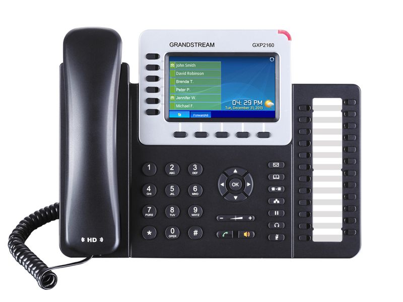 Telefono IP Grandstream GXP2160 | 6 Cuentas SIP, 6 teclas de Extensiones, Conferencia 5 Vias, 5 Teclas Programables, 24 Teclas BLF, 2x Lan Port Gigabit, Pantalla 4.3'' LCD 480x272, Bluetooth, PoE Integrado, USB, QoS, Garantía 1 Año