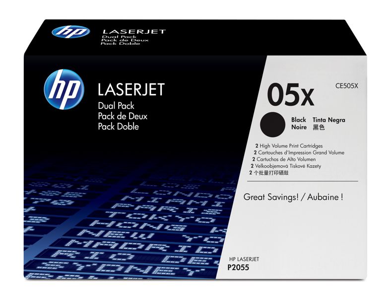 Toner para HP LaserJet P2055 - HP 05X | Toner Original HP 05X CE505X Negro. Rendimiento Estimado 6.500 Páginas con cubrimiento al 5%