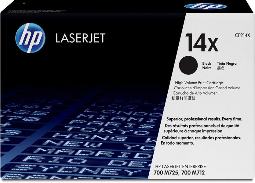 Toner para HP LaserJet M712 / HP 14X | Toner Original HP 14X CF214X Negro. Rendimiento Estimado 17.500 Páginas al 5%. 