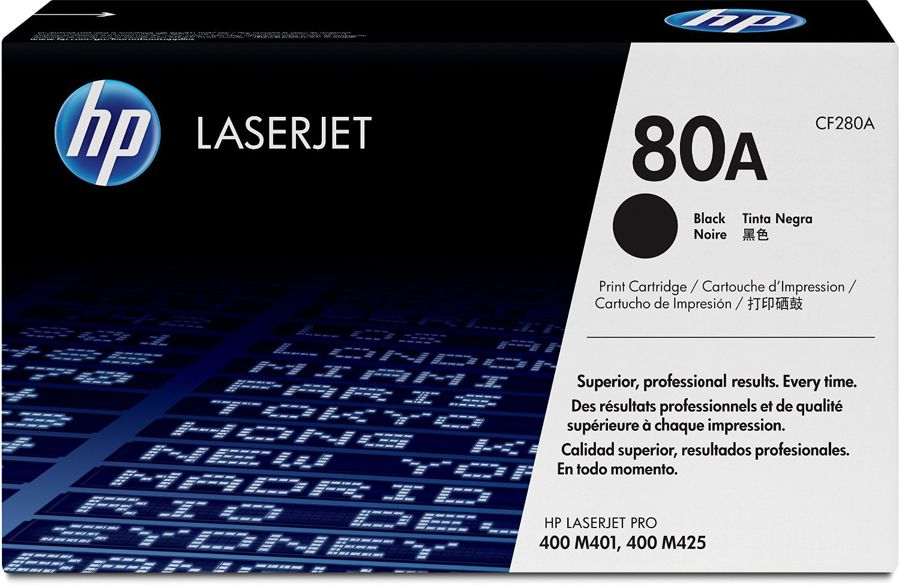 Toner para HP LaserJet M425dw / HP 80A | 2201 - Original Toner HP CF280A Negro. Rendimiento Estimado 2.700 Páginas al 5%.