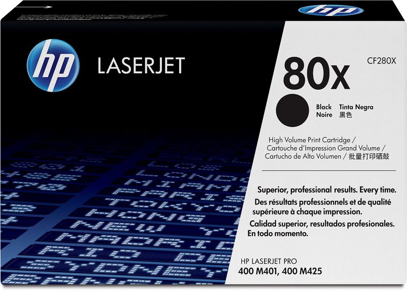 Toner para HP LaserJet M425dw / HP 80X | 2201 - Toner Original HP CF280X Negro. Rendimiento Estimado 6.900 Páginas al 5%.