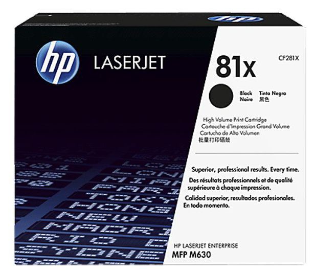 Toner para HP LaserJet M630 / HP 81X | Original Toner HP 81X CF281X Negro. Rendimiento Estimado 25.000 Páginas  al 5%. M630dn M630f M630h M630z