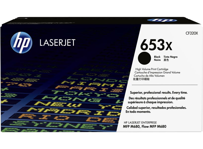 Toner para HP LaserJet M680 MFP / HP 653X | Original Toner HP 653X CF320X Negro. Rendimiento Estimado 21.000 Páginas al 5%. M680z  M680dn M680f  