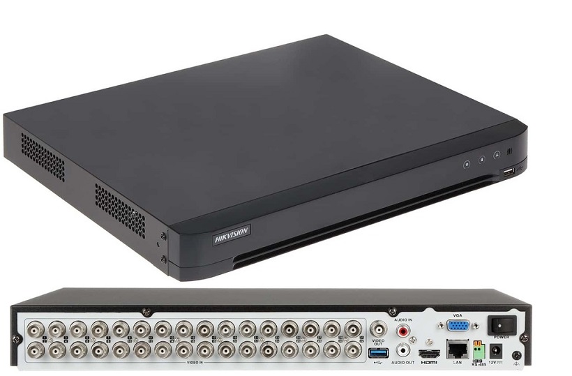  DVR 1080p 1U - Hikvision DS-7232HQHI-K2 / 32 Canales | 2202 – DVR 1080p, Entrada: 2-ch IP / 32-ch BNC, 6MP, Salida: 1x HDMI / 1x VGA, Audio E/S: 1-ch RCA, HDTVI/AHD/CVI/CVBS/IP, H.265 Pro/H.265/H.264, RJ45, 2x SATA (10TB), USB, RS485