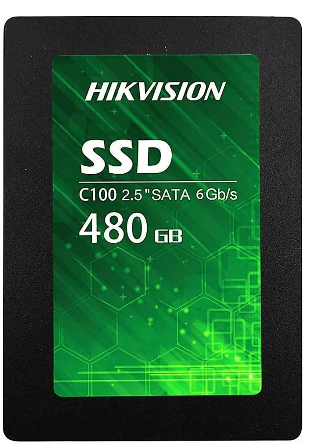 Unidad SSD 480GB – Hikvision C100 SATA / HS-SSD-C100/480G | 2201 – Unidad SSD C100 de 480GB, SFF: 2.5'' 7mm, SATA 6.0 Gb/s, NAND Flash: 3D TLC, Lecturas: 63K IOPS, Escritura: 64K IOPS, Lectura secuencial: 550MB/s, Escritura secuencial: 470MB/s, TBW: 160TB