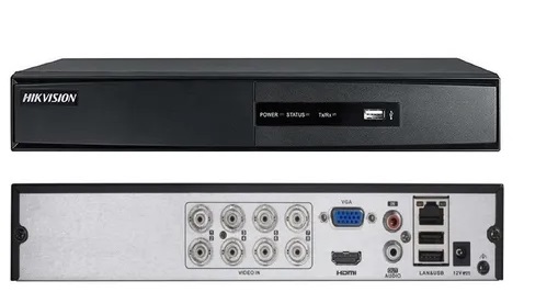  DVR 1080P Lite - Hikvision DS-7208HGHI-K1(S) / 8 Canales | 2202 – DVR 1080P Lite, Canales: 8-ch (BNC), Entrada IP: 2-ch, Salida de vídeo: 1-ch HDMI/ 1-ch VGA, H.265 Pro/H.265/H.264, HDTVI/AHD/CVI/CVBS/IP, 1x SATA (4TB), 1x RJ-45 10/100 Mbps, 2x USB 