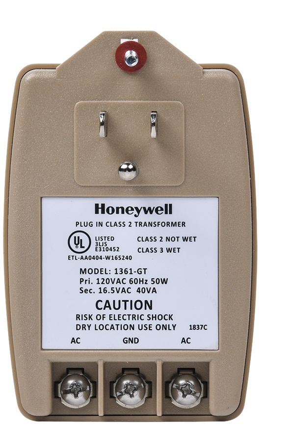 Transformador de 16.5Vca 40VA – Honeywell 1361-GT | 2111 – Transformador convertidor reductor de CA con un voltaje de salida de 16.5 V CA y una potencia nominal de 40 VA, Alimentación primaria: 120 Vca / secundaria: 16 Vca, 40 VA, Corriente máxima: 2.5 A