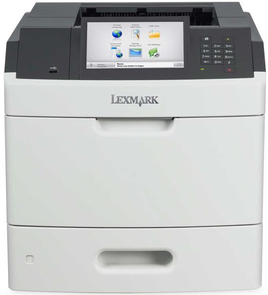  Impresora Láser - Lexmark MS812de 40G0350 | Monocromática Formato A4, Impresión a doble cara automático, Velocidad Impresión 70ppm, Resolución 1200dpi, Memoria 512MB, Procesador Dual Core 800 MHz, USB, Ethernet Gigabit. Garantía 1 año.