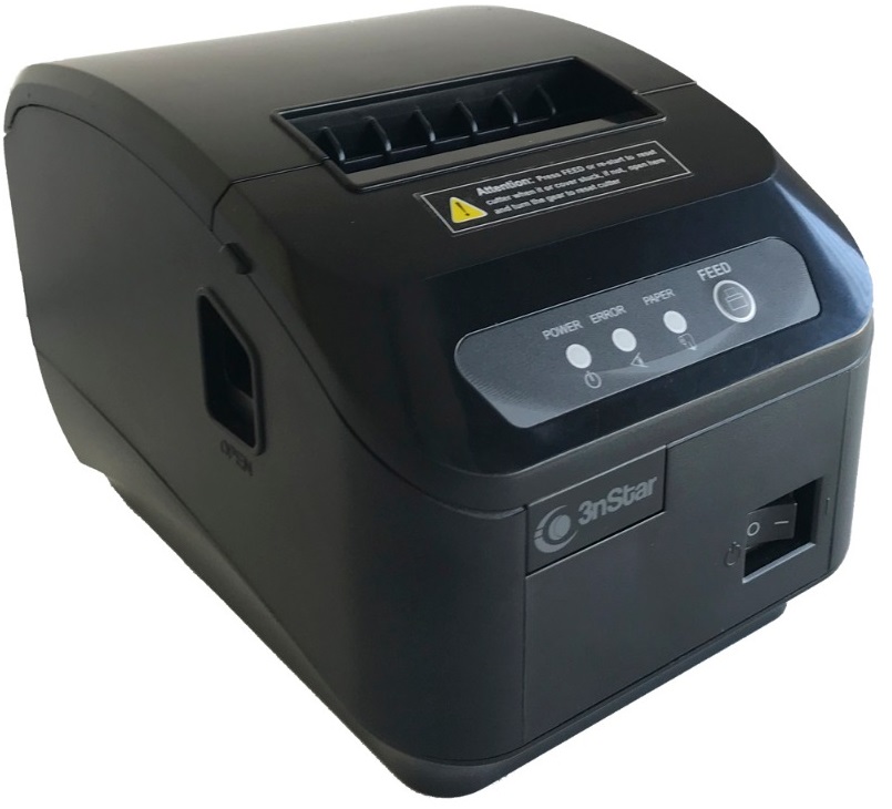 Impresora de recibos 3nStar RPT005 / Térmica | 2203 - Impresión térmica Directa, Velocidad de impresión: 200 mm/s, Resolución: 203dpi/8 puntos/mm - 576 puntos/linea, Máximo Ancho de impresión: 76mm, 1 puerto para gaveta DC 24V, RS-232 y USB 