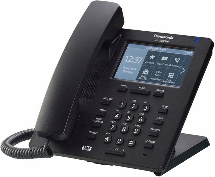 Telefono IP | Panasonic KX-HDV330 | Pantalla Tactil 4.3'', 12 Lineas SIP, 2x LAN Port Gigabit, PoE, Bluetooth, Garantía 1 Año