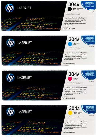 Toner para HP LaserJet CP2025 / HP 304A | Original Toner HP 304A. El Kit Incluye: CC530A  CC531A CC532A CC533A. CP2025dn CP2025n CP2025x