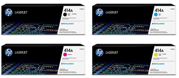 Toner para HP M455dn / HP 414A | 2405 - Toner para HP Color LaserJet Enterprise M455. El Kit Incluye: W2020A Negro, W2021A Cian, W2022A Amarillo, W2023A Magenta. Rendimiento: Negro 2400 / Color 2.100 Paginas al 5%.