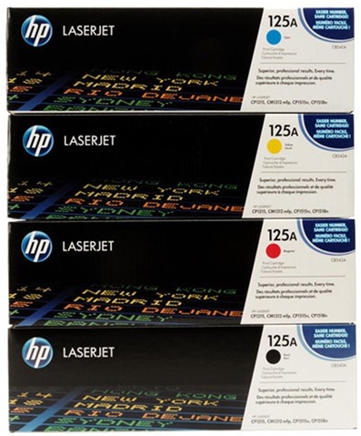 Toner para HP LaserJet CM1312 / HP 125A | 2201 - Toner Original HP 125A. El Kit Incluye: CB540A Negro, CB541A Cian, C542A Amarillo, CB543A Magenta. Rendimiento Estimado: Color 1.400 Páginas / Negro 2.200 Páginas al 5%.