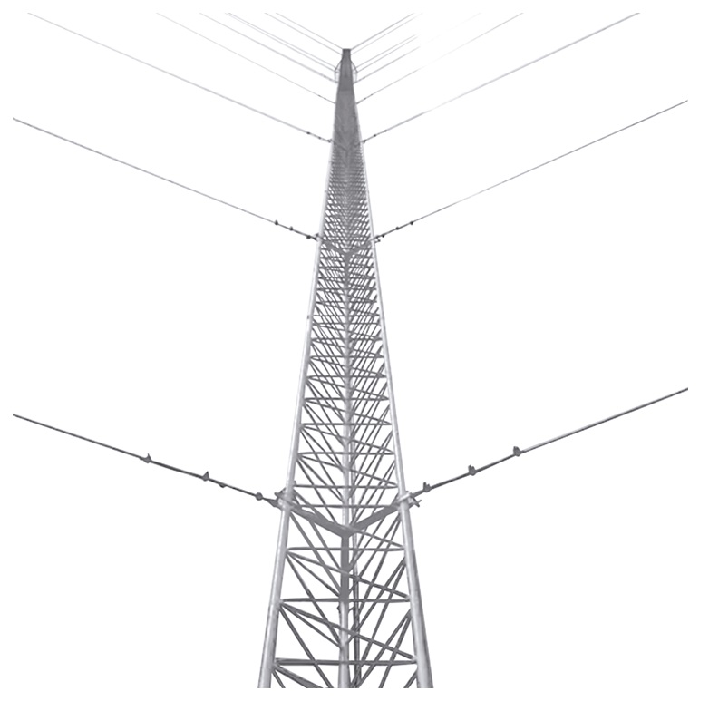Kit de Torre Arriostrada 9m – Syscom KTZ-45E-009 | Kit de Torre Arriostrada de Piso para elevación de equipos de telecomunicaciones a muy bajo costo, 9-Metros de Altura, Tramos STZ45 Galvanizado Electrolítico (No incluye retenida), Carga Máxima: 500 Kg