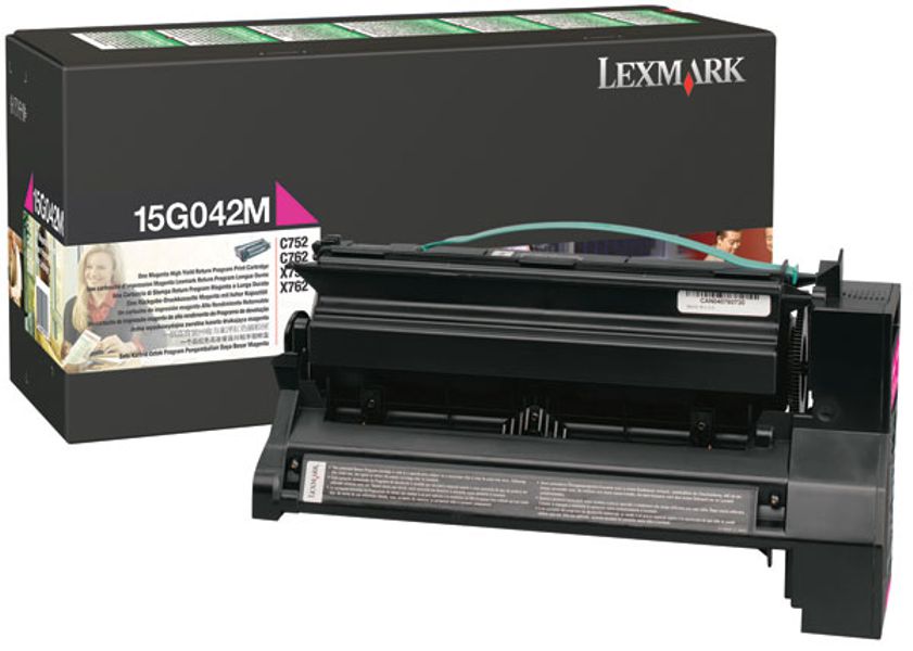 Toner Original - Lexmark 15G042M Magenta | Para uso con Impresoras Lexmark C752, C760, C762, X752, X762 Lexmark 15G042M  Rendimiento Estimado 15.000 Páginas con cubrimiento al 5%