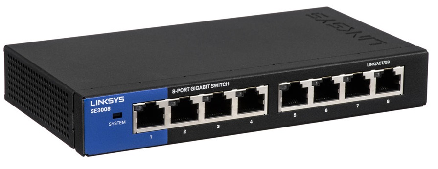  Switch 8-Puertos - Linksys SE3008 | 2209 - Switch No Administrable, 8-Puertos Ethernet Gigabit con detección automática, Calidad de servicio (QoS), Plug & Play, Modo de ahorro de energía avanzada detecta los puertos no utilizados 