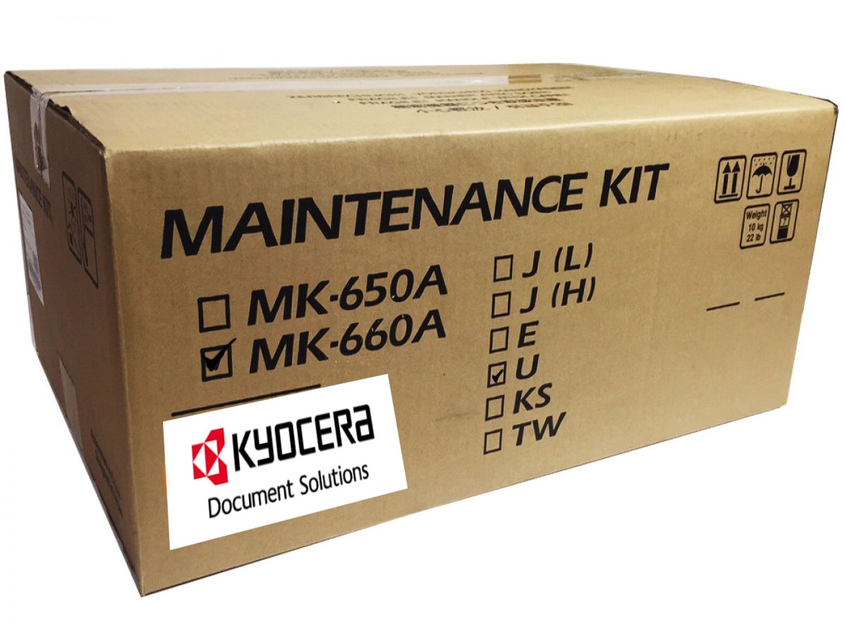 Kit de Mantenimiento Kyocera MK-660A / 500k | Original Maintenance Kit Kyocera MK-660A. Incluye:  Fusing, Transfer Charge Belt, Pre-Transfer Corona, Main Charge, Heat Claw, Rear Transfer Guide. Rendimiento 500.000 Pág. MK660A, MK 660A