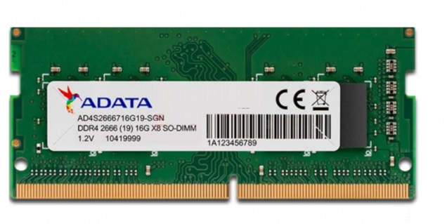Memoria RAM para Portatil 16GB DDR4 2666Mhz / ADATA | 2203 - Modulo de Memoria RAM para Portatil , PC4-21300 DDR4 2666Mhz, Unbuffered, Non-ECC. Garantía de por vida. 