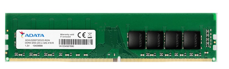 Memoria RAM para PC de Escritorio 32GB DDR4-3200Mhz / ADATA | 2203 - Modulo de Memoria RAM para PC de Escritorio, PC4-25600 DDR4 32000Mhz, Unbuffered, Non-ECC. Garantía de por vida. 