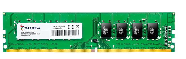 Memoria RAM para PC de Escritorio  4GB DDR4-2666Mhz / ADATA | 2203 - Modulo de Memoria RAM para PC de Escritorio, PC4-21300 DDR4 2666Mhz, Unbuffered, Non-ECC. Garantía de por vida. 