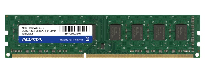 Memoria RAM para PC de Escritorio  8GB DDR3-1600Mhz / ADATA | 2203 - Modulo de Memoria RAM para PC de Escritorio, PC3-12800 DDR3 1600Mhz, Unbuffered, Non-ECC. Garantía de por vida. 