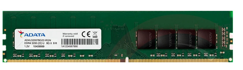 Memoria RAM para PC de Escritorio  8GB DDR4-3200Mhz / ADATA | 2203 - Modulo de Memoria RAM para PC de Escritorio, PC4-25600 DDR4 32000Mhz, Unbuffered, Non-ECC. Garantía de por vida. 