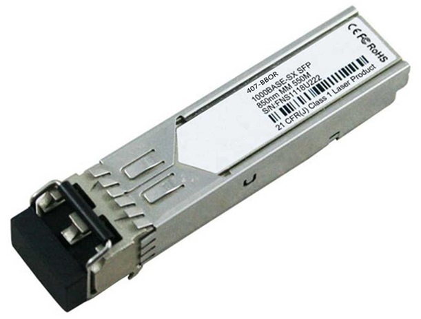 Transceiver SFP para Switch Dell S5212F-ON / 407-BBOR | Modulo de Transceptor SFP (mini-GBIC) para Fibra Multimodo (MMF), Tipo de interfaz: SFP, Conector Dúplex LC, Tasa de transferencia: 1000 Mbit/s, Tecnología de cableado: 1000BASE-SX, 850nm