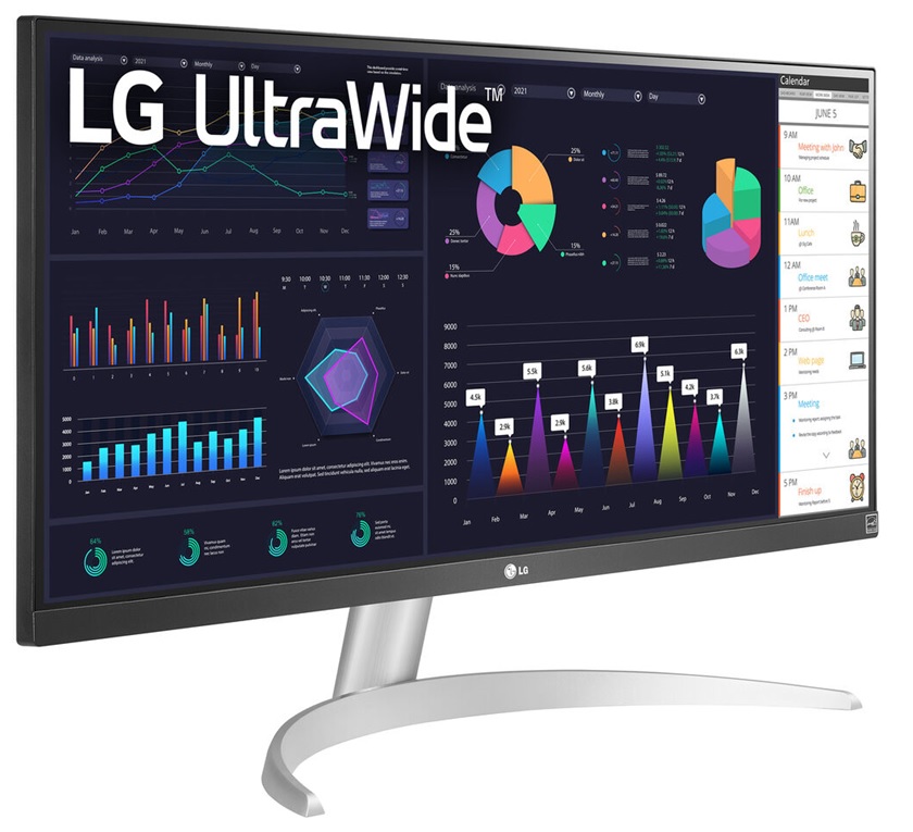 Monitor UltraWide - LG 29WQ600 / 29'' FHD | 2209 - 29WQ600 / Monitor Panorámico LG 29'' Full HD, Panel IPS, DisplayPort & USB-C, Resolución 2560 x 1080, Brillo 300 cd/m², Frecuencia 75Hz, Aspecto 21:9, Visualización 178°/178°, Color 16.7M, VESA 100x100