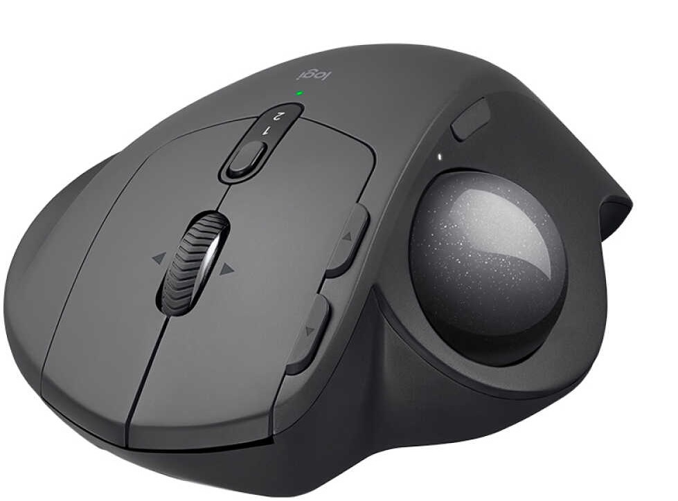 Mouse Logitech TrackBall MX ERGO / 910-005177 | 2109 - Mouse inalámbrico, ergonómico, Sensor óptico, DPI: 380 dpi, Botones: 8, Botones personalizables: 6, Batería recargable, Conexión: Receptor USB Unifying, Bluetooth, Cobertura: 10 m