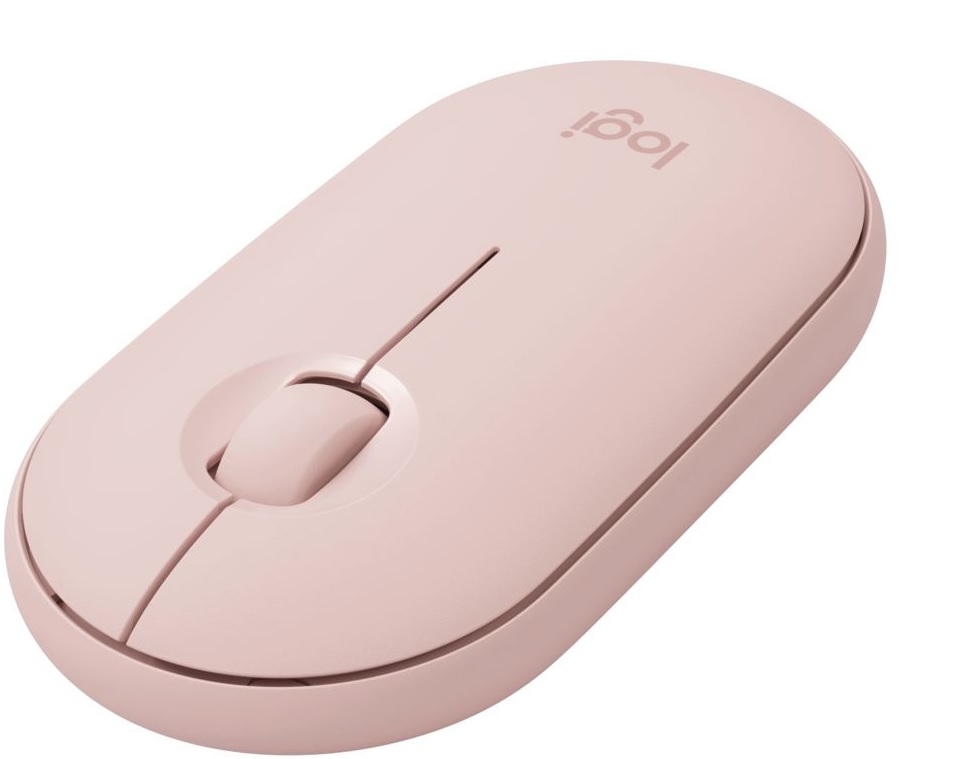 Mouse Inalámbrico - Logitech Pebble M350 / 910-005769 Rosado | 2109 - Mouse Inalámbrico, Sensor óptico, 1000 dpi, Botones: 3, Scroll Mecánico, Desplazamiento: Botón central, Orientación: Ambidextro, Batería: 1x AA, Conector: USB-A, Bluetooth