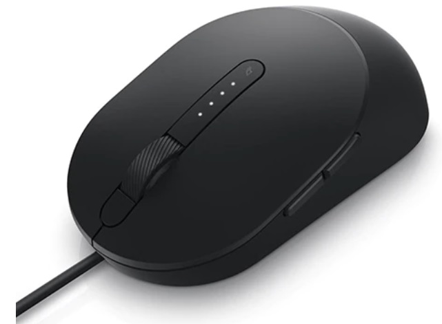 Dell MS3220 / Mouse Laser Alambrico | 2401 / MS 3220 BLK - Mouse Dell con Tecnología de conectividad: Cableado, Interfaz: USB 2.0, Tecnología de Detección de Movimiento: Laser, Diseño ambidiestro, 5-Botones, Resolución de movimiento Ajustable 