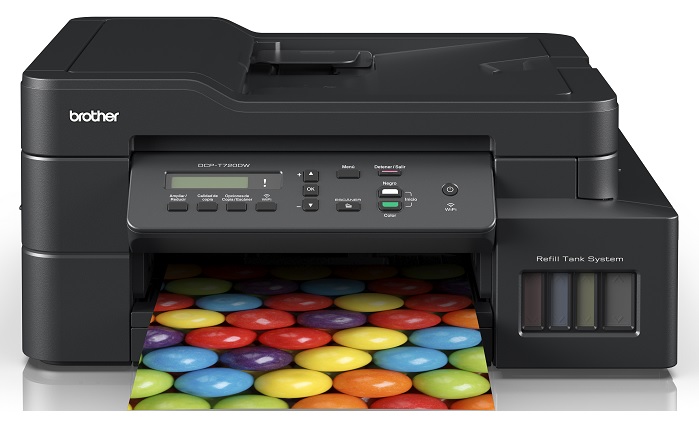 Multifuncional Tinta Color / Brother DCP-T720DW | 2306 - Impresora Multifuncional Tinta Color Inalámbrica, Formato A4, Funciones (Impresión, Copiado, Escaner), Dúplex Automático, Negro 30ppm, Color 26ppm, Tinta: BTD60BK BT5001C BT5001M BT5001Y 