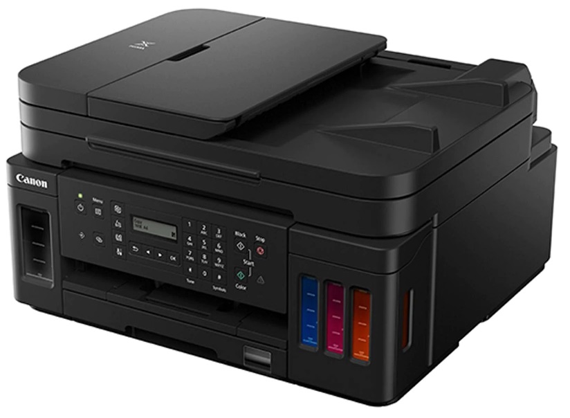  Multifuncional Tinta Color - Canon Pixma G7010 | Formato A4, Funciones: (Impresora – Copiadora – Escáner – Fax), Velocidad hasta 13.0 ipm en Negro y 6.8 ipm en Color, Conectividad (USB 2.0, Ethernet, Wi-Fi).3114C004AB GI-10C GI-10M GI-10Y GI-10PGBK