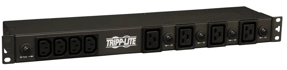 PDU 20-Tomas Tripp Lite PDU1230 / 30A | 2209 - PDU Básico Monofásico de 5.8kW, Voltajes de entrada: 200-240V, Voltaje de Salida: 200-240V, 20-Tomacorrientes (12x C13 + 8x C19), Clavija de entrada: NEMA L6-30P, Cable de 4.57 m 