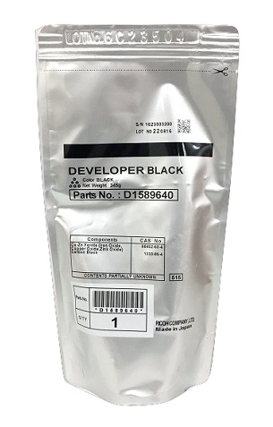 Revelador Ricoh D1589640 / 60k | 2112 - Original Black Developer. Ricoh D158-9640 