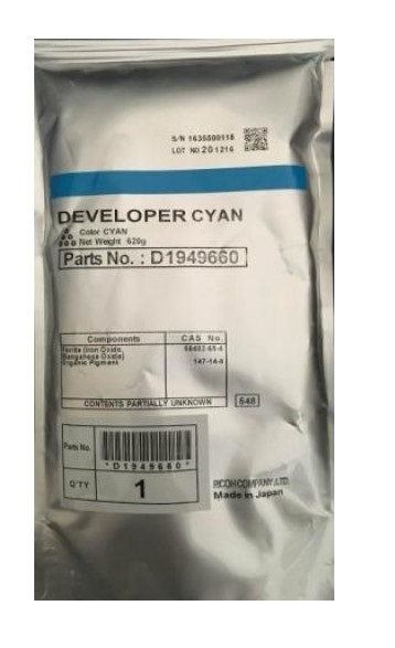 Revelador Ricoh D1949660 Cian / 2112 - Original Cyan Developer. Ricoh D194-9640 