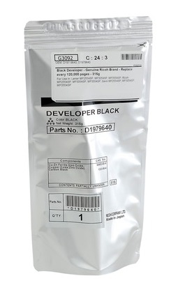 Revelador Ricoh Aficio D1979641 / 120k | 2112 - Original Black Developer. Rendimiento Estimado 120.000 Páginas al 5%. Ricoh D1979641 D197-9640 D1979640 