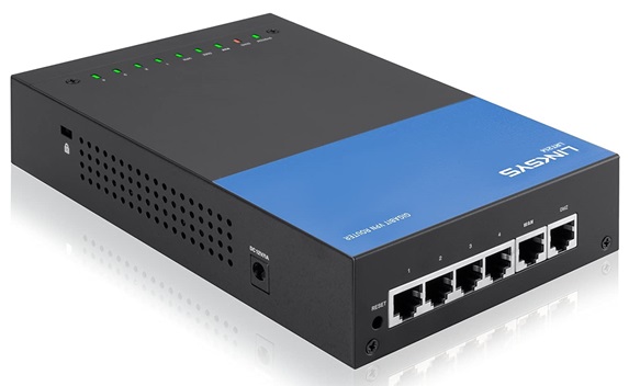 Router VPN - Linksys LRT124 | 1x WAN Gigabit, 1x WAN/DMZ Gigabit, 4x LAN Gigabit, OpenVPN para plataformas móviles (iOS, Android)