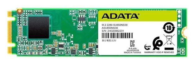 SSD ADATA Ultimate SU650 / 120GB M.2 2280 SATA | 2203 - ASU650NS38-120GT-C / Unidad de Estado Solido 120GB, Formato M.2 2280, Flash NAND 3D, Interface SATA 6 Gb/s, Velocidad de Lectura/Escritura: 550 / 510 MBps 