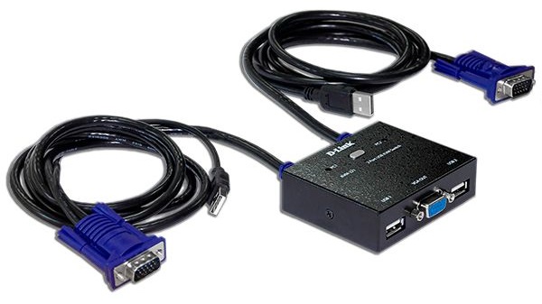  Switch KVM 2-Puertos – DLink KVM-221 / USB-VGA | KVM D-Link, Resolución 2048x1536, Alimentación por USB, Auto escáner, Teclas de acceso rápido, Gabinete Metálico, Cable de 1.4m incluido
