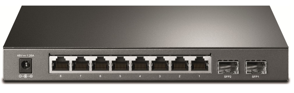  Switch PoE  8-Puertos - TP-Link T1500G-10PS | Administrable Capa 2, 8 Puertos Gigabit (PoE+ 53W), 2 Ranuras SFP Gigabit, Capacidad de Switcheo: 20Gbps, Tasa de Reenvío de Paquetes: 14.9Mpps, Tabla MAC Address: 8K, Jumbo Frame: 9KB