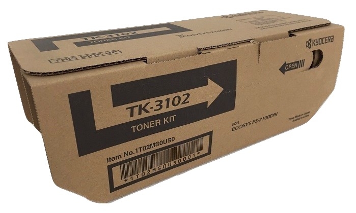 Toner Kyocera TK-3102 / Negro 12.5k | 2310 - Tóner Original Kyocera TK-3102 Nergro. Rendimiento 12.500 Páginas 5%. 1T02MS0US0 FS-2100DN FS-M3040IDN FS-M3540IDN
